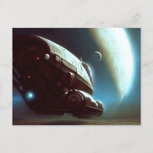 Cartão Postal SF Orbiting Spaceship 1