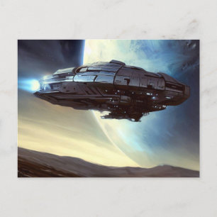 Cartão Postal SF Orbiting Spaceship 2
