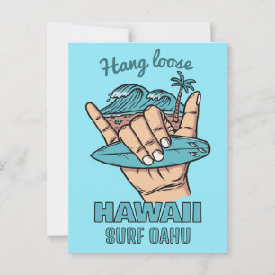Cartão Postal Shaka do Surf de Localização Personalizada