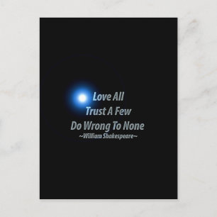 Cartão Postal Shakespeare. Amar Todos Confiar Alguns Não Fazer 