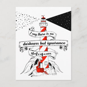 Cartão Postal Shakespeare citando a ilustração Lighthouse