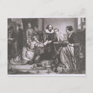 Cartão Postal Shakespeare com sua família, em Stratford, Reciti