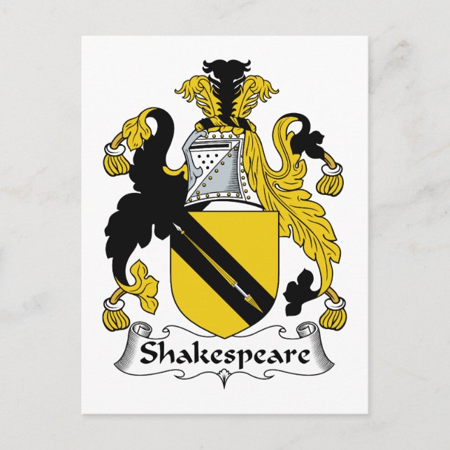 Cartão Postal Shakespeare Family Crest (Frente)
