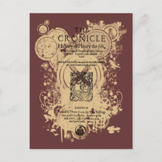 Cartão Postal Shakespeare Henry V Quarto Frente