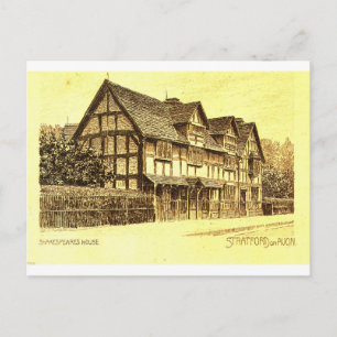 Cartão Postal Shakespeare House Stratford em Avon