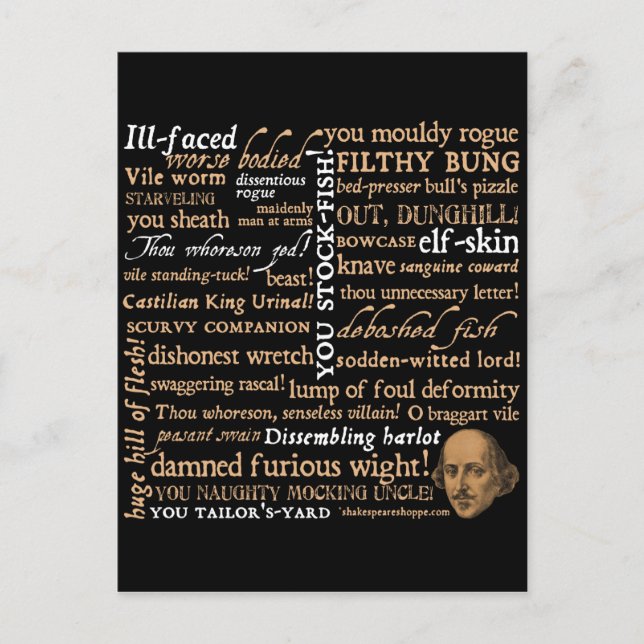 Cartão Postal Shakespeare Insults Collection (Frente)