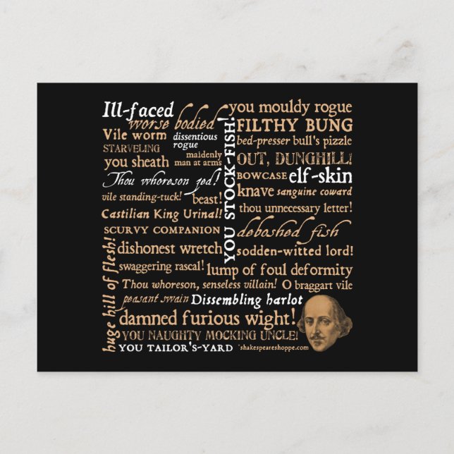 Cartão Postal Shakespeare Insults Collection (Frente)