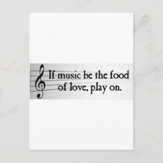 Cartão Postal Shakespeare: Se a Música é o Alimento do Amor
