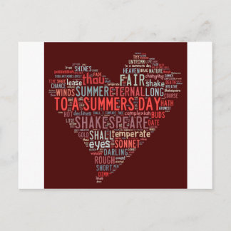 Cartão Postal Shakespeare Sonnet