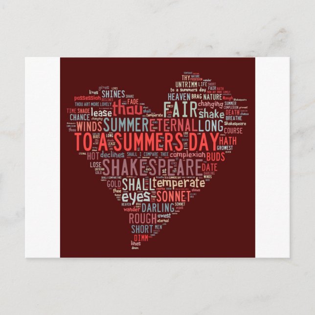 Cartão Postal Shakespeare Sonnet (Frente)