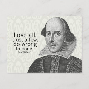 Cartão Postal Shakespeare's Love All, Confie em alguns, faça...