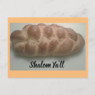 Cartão Postal Shalom Ya vai challah pão