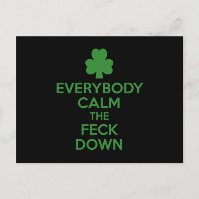 Cartão Postal Shamrock irlandês (Frente)