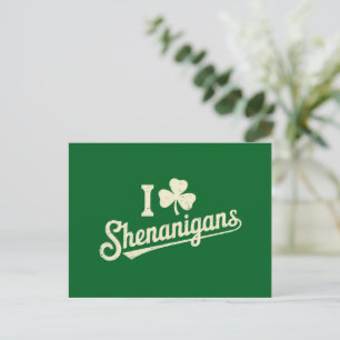 Cartão Postal Shamrock Saint Patricks, da Patty Irlandesa Engraç