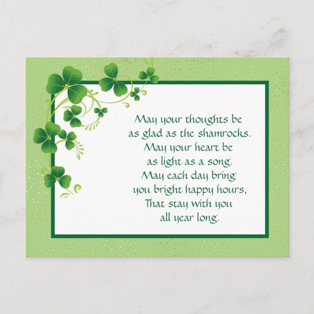 Cartão Postal Shamrocks Irish Blush (Frente)