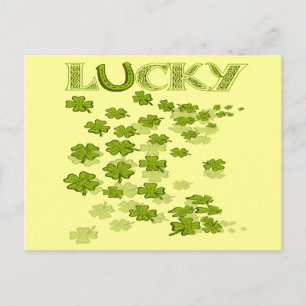 Cartão Postal Shamrocks Lucky HorseShoe