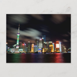 Cartão Postal Shanghai Skyline por Noite