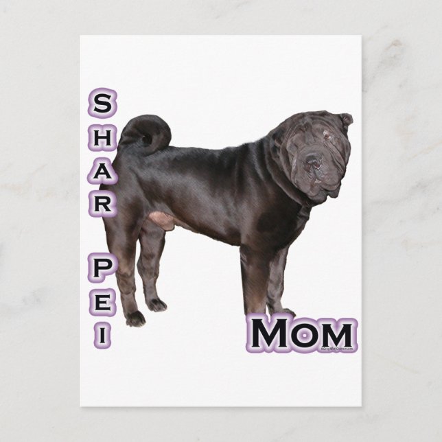 Cartão Postal Shar-Pei Chinês Mãe 4 (Frente)