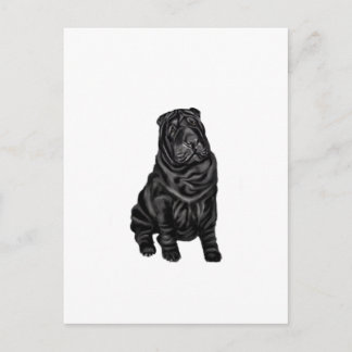 Cartão Postal Shar Pei chinês - preto