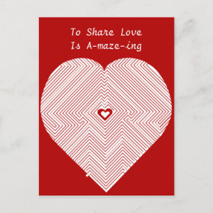 Cartão Postal Share Love A-Maze-ing Valentines Day Maze Heart PC