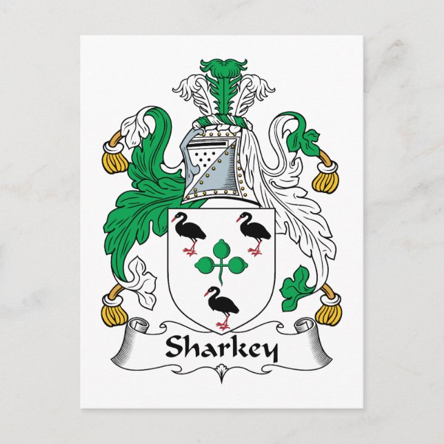 Cartão Postal Sharkey Family Crest (Frente)