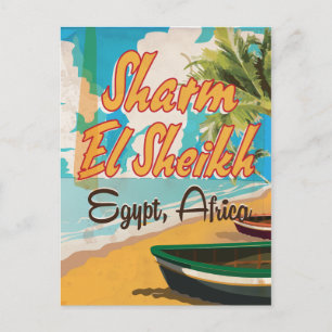 Cartão Postal Sharm El Sheikh - poster de viagens vintage no Egi