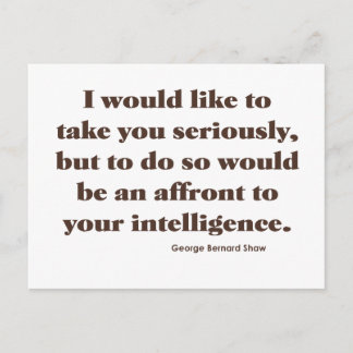 Cartão Postal Shaw na Inteligência