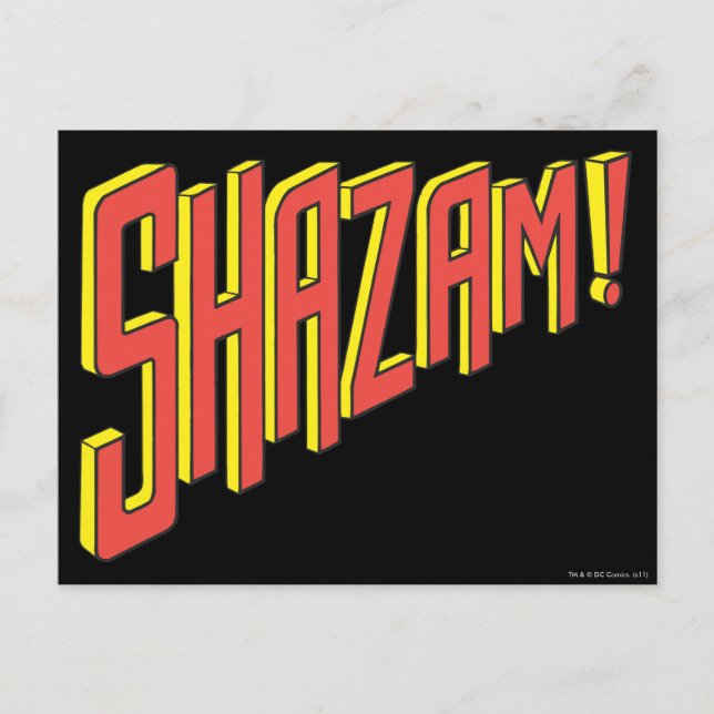 Cartão Postal Shazam Logo Red/Yellow (Frente)