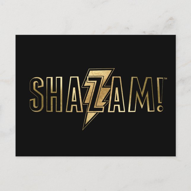 Cartão Postal SHAZAM! | Logotipo Dourado (Frente)