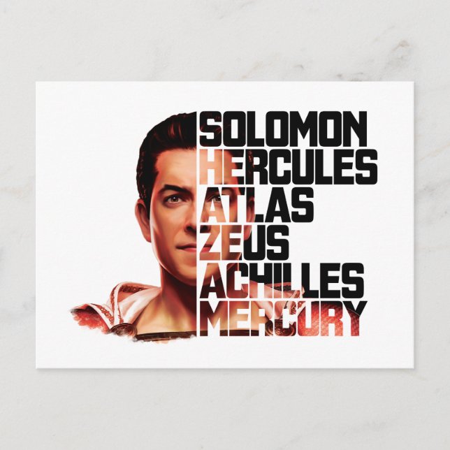 Cartão Postal SHAZAM! | Shazam Closeup Acronym Graphic (Frente)