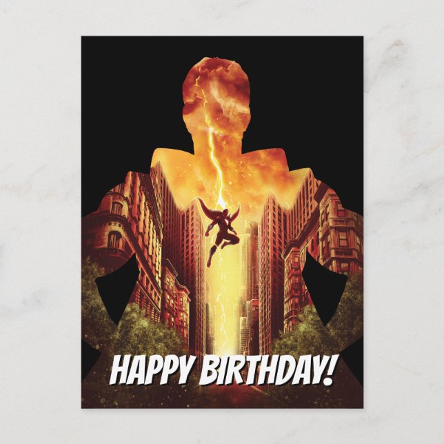 Cartão Postal SHAZAM! | Silhueta Sunset Shazam (Frente)