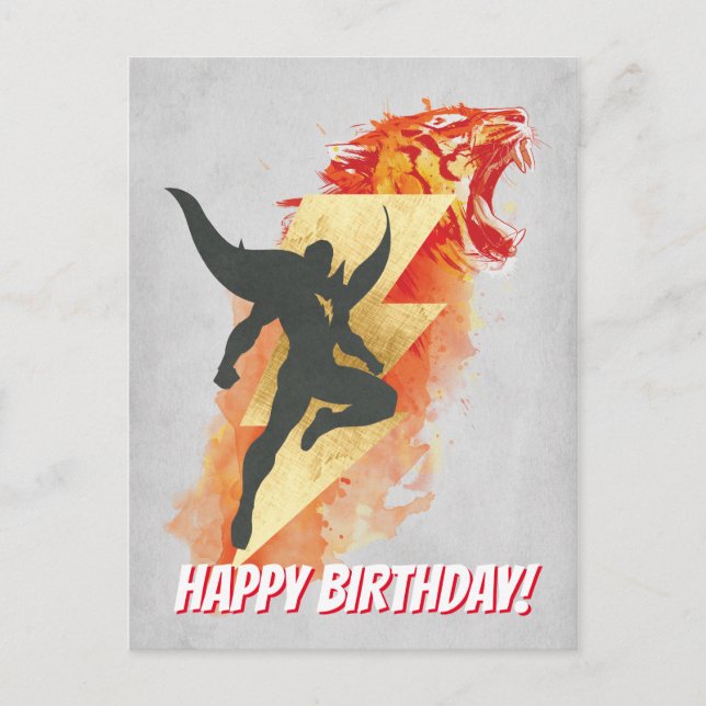 Cartão Postal SHAZAM! | Tigre de Asma e Lâmpada (Frente)