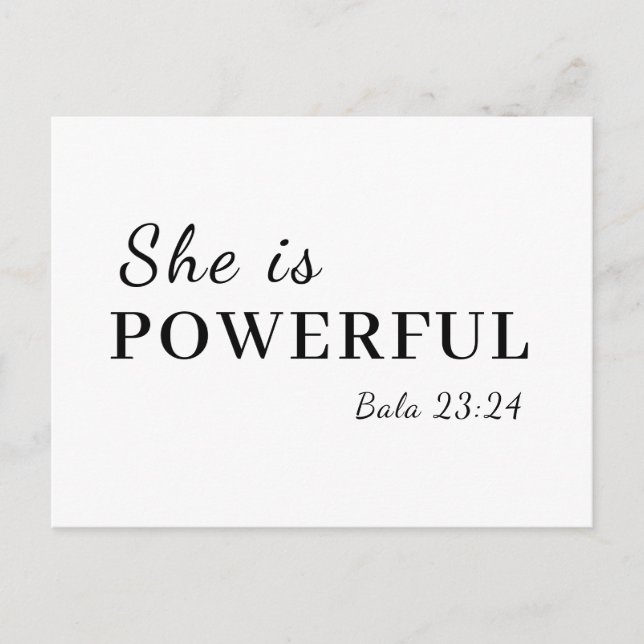 Cartão Postal She is Strong Proverbs 31:25 Design (Frente)