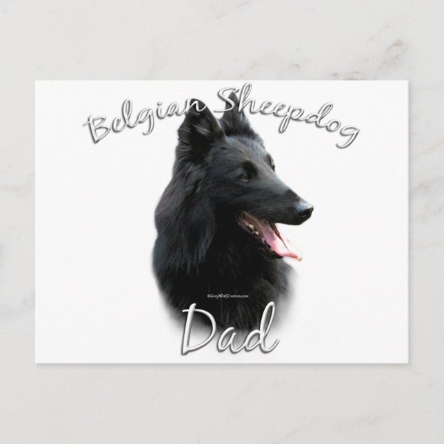 Cartão Postal Sheepdog Pai 2 belga (Frente)