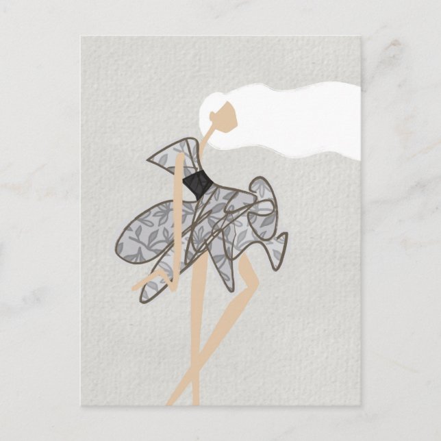 Cartão Postal Sheer Motion Muse Glam Fashion Art (Frente)