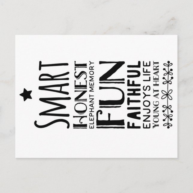 Cartão Postal Sheffey Acronym com uma estrela (Frente)