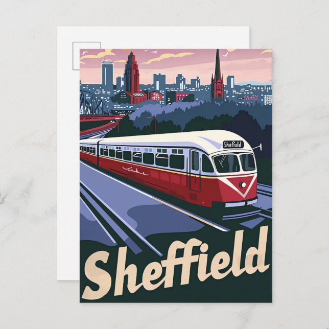 Cartão Postal Sheffield Excelente Grã-Bretanha Ilustração Viagem (Frente/Verso)