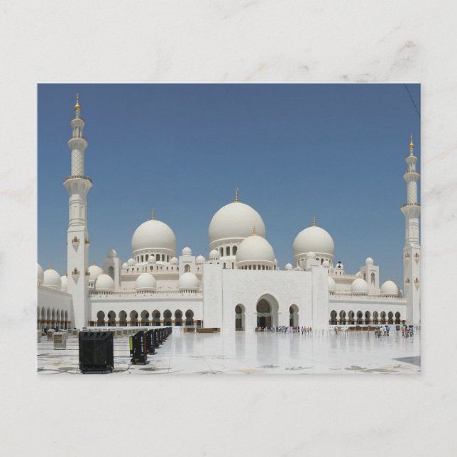 Cartão Postal Sheik Zayed Grande Mesquita UAE Masjid Abu Dhabi (Frente)