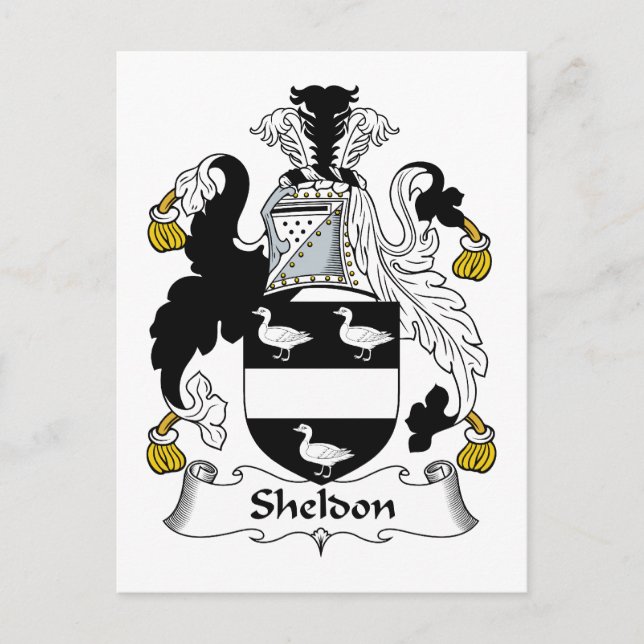 Cartão Postal Sheldon Family Crest (Frente)