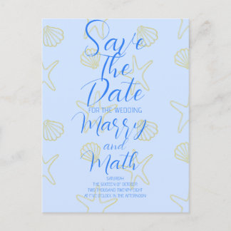 Cartão Postal Shell do Mar Simples Blue Summer e Desenho em Estr