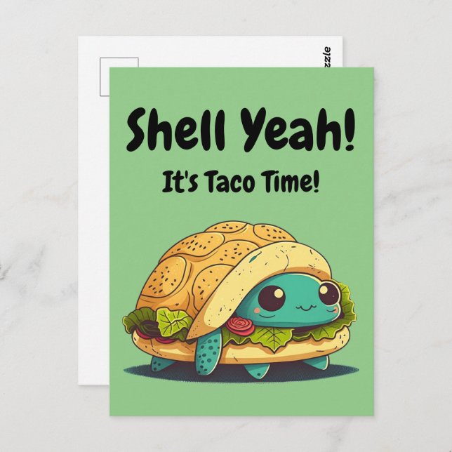 Cartão Postal Shell Sim! Hora do Taco! Taco Turtle (Frente/Verso)