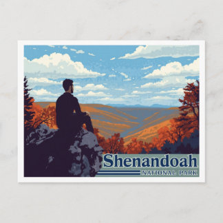 Cartão Postal Shenandoah Skyline Drive Arte de Outono