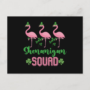 Cartão Postal Shenanigan Squad Flamingo Leprechaun Rua Patrick