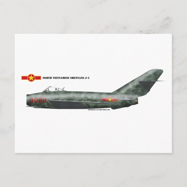 Cartão Postal Shenyang J-5 norte-vietnamita (MiG-17) (Frente)
