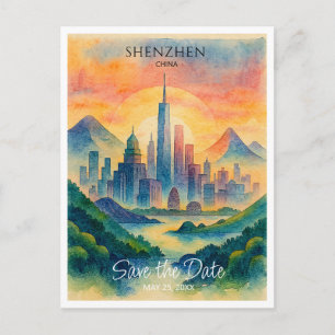 Cartão Postal Shenzhen China Destino Salvar a Data
