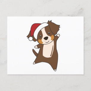 Cartão Postal Shepherd australiano Feliz Natal Inverno