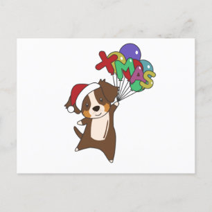 Cartão Postal Shepherd australiano Feliz Natal Inverno
