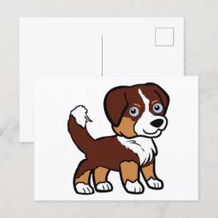 Cartão Postal Shepherd Red Tri Miniatura Americana com Cauda