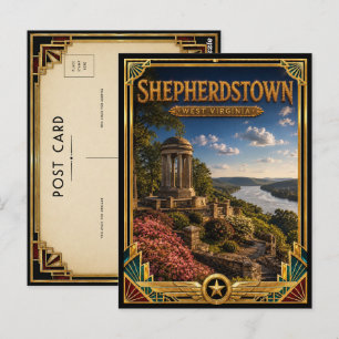 Cartão Postal Shepherdstown Virgínia Ocidental Arte Deco Vintage