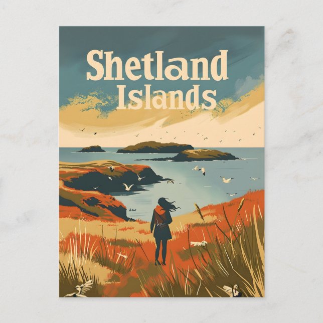 Cartão Postal Shetland Islands Scotland (Frente)